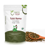 Tulsi/Holy Basil (Rama) Cut & Sifted (Ocimum tenuiflorum) - Pure Leaves Herbal Tea | USDA & Kosher Certified | Vegan, Non GMO & Gluten Free | Resealable Bag | 100% Raw from India