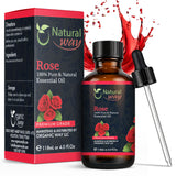 Natural Way Rose Essential Oil | Premium Grade Essential Oils for Hair Care, Aromatherapy, Skin Therapy & Diffuser | Essential Oil for Skin Tag Remover, Massage Oil & Humidifier | 4 Fl Oz (120 mL)