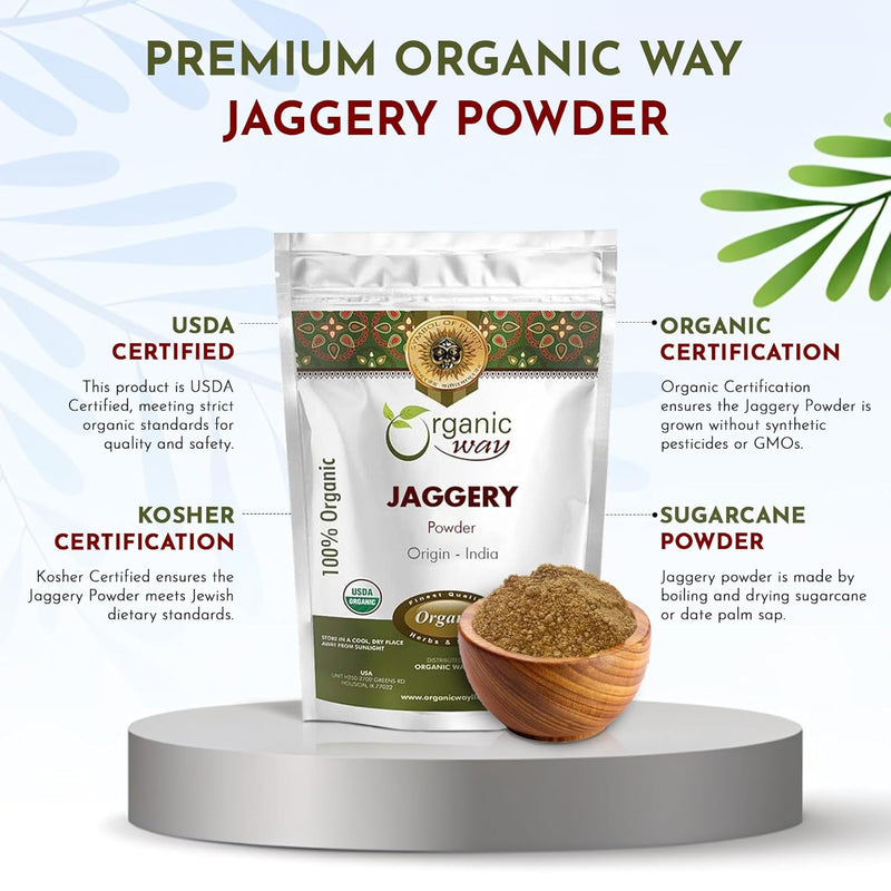 Jaggery Powder | European Wild-Harvest | Kosher Certified | Vegan, Non GMO & Gluten Free | USDA Certified | Origin - India