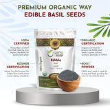 Edible Basil Seeds | Sabja Seeds Rich in Fibers | Kosher Certified | Origin Albania