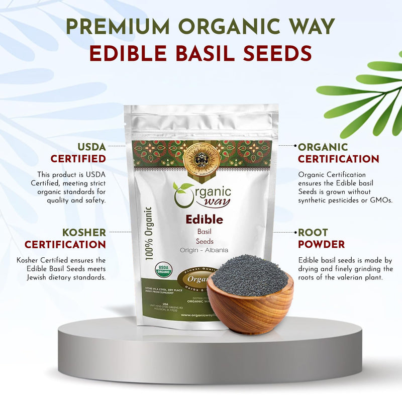 Edible Basil Seeds | Sabja Seeds Rich in Fibers | Kosher Certified | Origin Albania