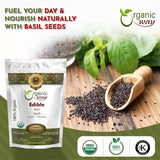 Edible Basil Seeds | Sabja Seeds Rich in Fibers | Kosher Certified | Origin Albania