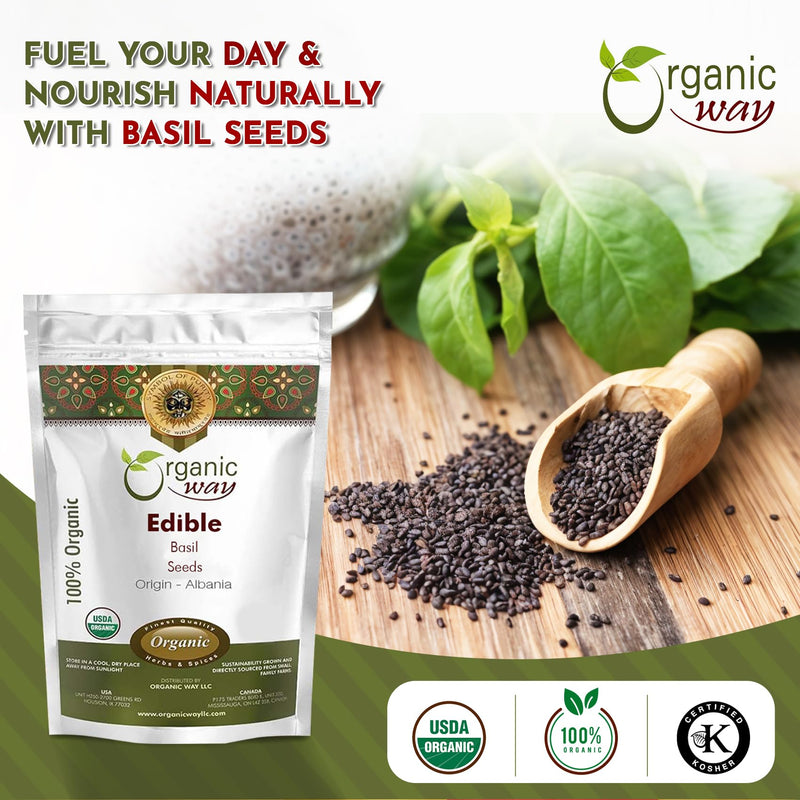Edible Basil Seeds | Sabja Seeds Rich in Fibers | Kosher Certified | Origin Albania