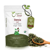 Stevia Leaf Cut & Sifted (Stevia Rebaudiana) - Kosher & USDA Certified | Non-GMO & Gluten Free | Natural Sweetener | 100% Raw from India