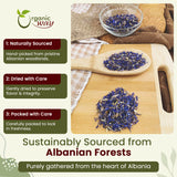 Premium Cornflower Blue Whole (Centaurea Cyanus) - Herbal Tea | European Wild-Harvest | USDA & Kosher Certified | Vegan, Non GMO & Gluten Free | Origin - Albania