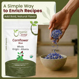 Premium Cornflower Blue Whole (Centaurea Cyanus) - Herbal Tea | European Wild-Harvest | USDA & Kosher Certified | Vegan, Non GMO & Gluten Free | Origin - Albania