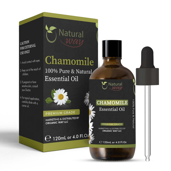 Natural Way Chamomile Essential Oil | Premium Grade Essential Oils for Hair Care, Oil for Skin, Aromatherapy, & Diffuser | Essential Oil for Skin Tag Remover, Massage Oil & Humidifier Use | 4 Fl Oz (120 mL)