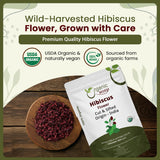Dried Hibiscus Flower Cut & Sifted (Hibiscus rosa-sinensis) | Herbal Tea | Kosher Certified | Raw, Vegan, Non GMO & Gluten Free | USDA Certified | Origin - India