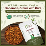 Premium True Ceylon Cinnamon Cut & Sifted (Cinnamomum verum) - Adds Flavour |  Kosher Certified | Raw, Non GMO & Gluten Free | USDA Certified | Origin - Sri Lanka