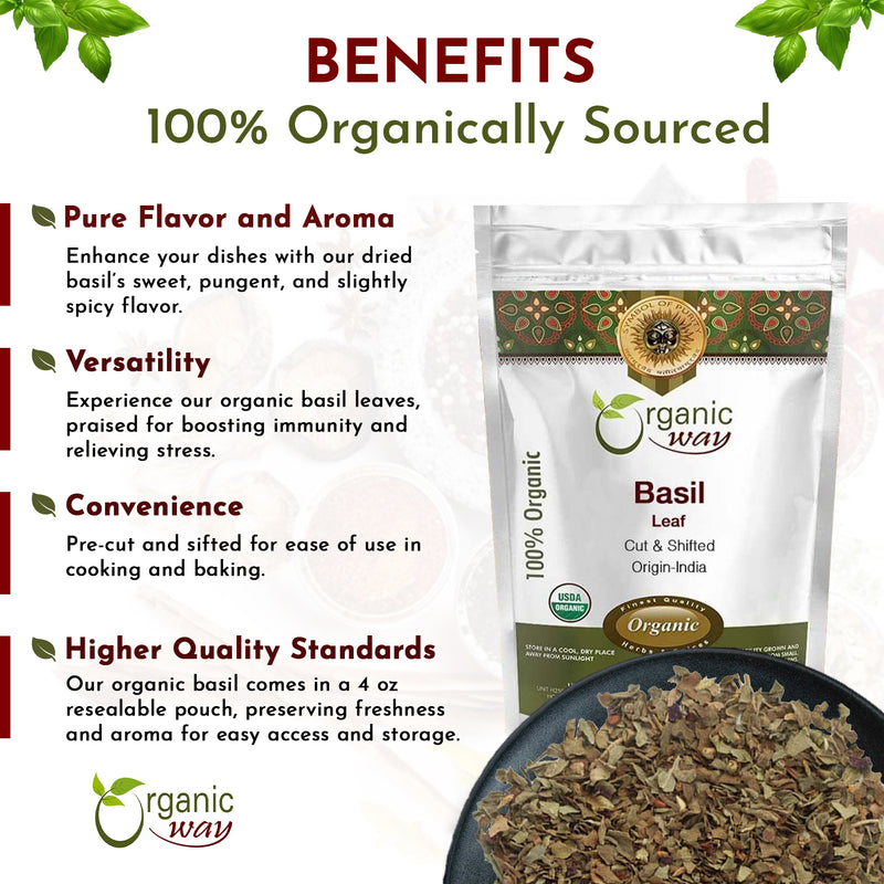 Organic Way Basil leaf cut and sifted