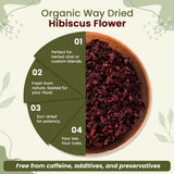 Dried Hibiscus Flower Cut & Sifted (Hibiscus rosa-sinensis) | Herbal Tea | Kosher Certified | Raw, Vegan, Non GMO & Gluten Free | USDA Certified | Origin - India