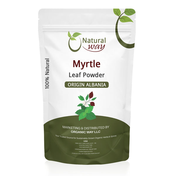 Natural Myrtle Leaf Powder (Myrtus communis) - European Wild-Harvest | Kosher Certified | Raw, Vegan, Non GMO & Gluten Free | USDA Certified | Origin - Albania