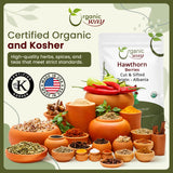 Hawthorn Berries Cut & Sifted (Crataegus monogyna) - European Wild-Harvest | Kosher Certified | Vegan, Non GMO & Gluten Free | USDA Certified | Origin - Albania