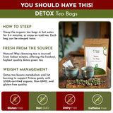 Detox Tea Bags | Pyramid Tea Bags, Caffeine-Free, 100% Natural Ingredients, ECO Conscious Packaging | Herbal Tea for Relaxation | Rich Flavor, and Sustainable Enjoyment