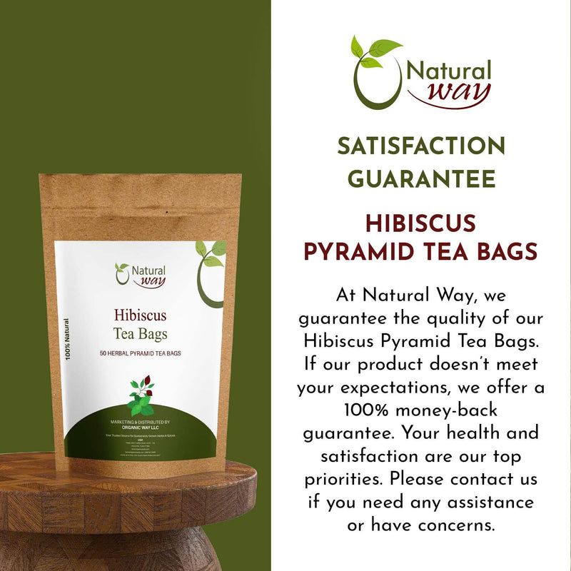 Hibiscus Tea Bags |  Herbal Blend for Natural Cleansing & Balanced Lifestyle | Herbal Slimming Pyramid Tea Bags | Caffeine Free 100% Natural Ingredients | ECO Conscious Tea Bags