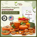 Dried Blackberry Leaf Whole (Rubus fruticosus) - European Wild-Harvest | Kosher Certified | Raw, Vegan, Non GMO & Gluten Free | USDA Certified | Origin - Albania
