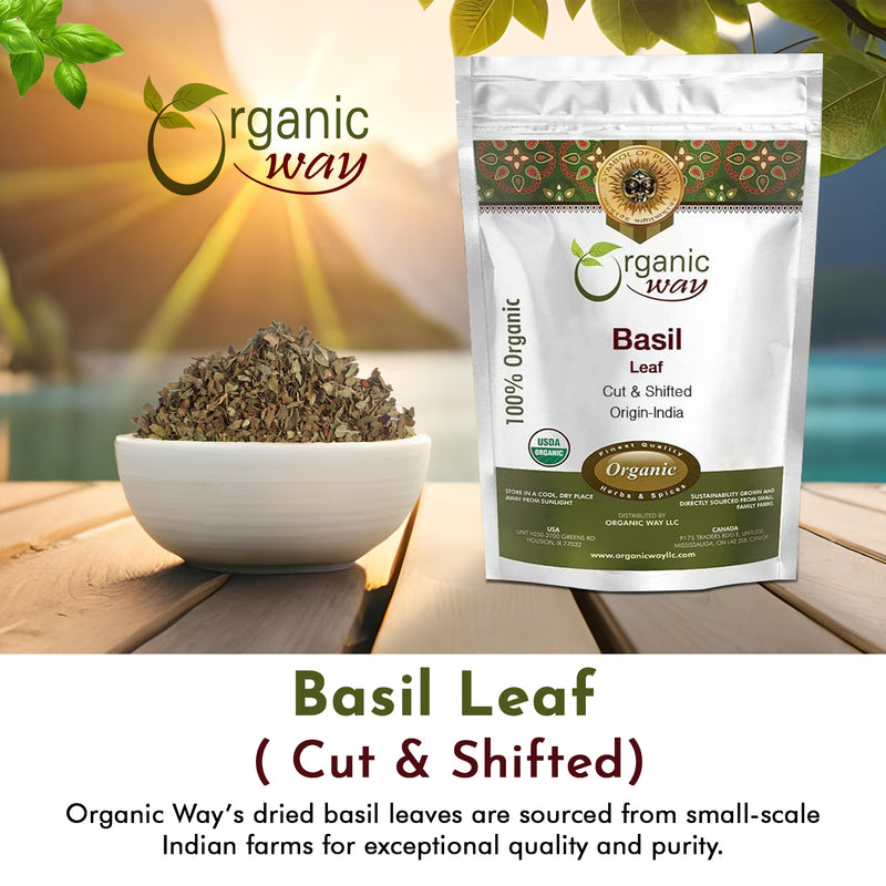 Basil leaf cut and sifted