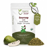 Dried Soursop Leaf Coarse Cut (Annona Muricata) - Herbal Tea | Vegan, Non GMO & Gluten Free | Kosher Certified | Resealable Bag | 100% Raw from Sri Lanka